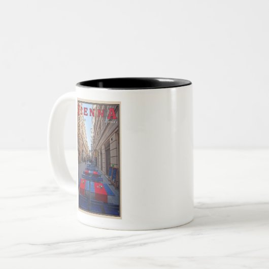 Wien - Naglergasse Zweifarbige Tasse (Vorderseite Links)