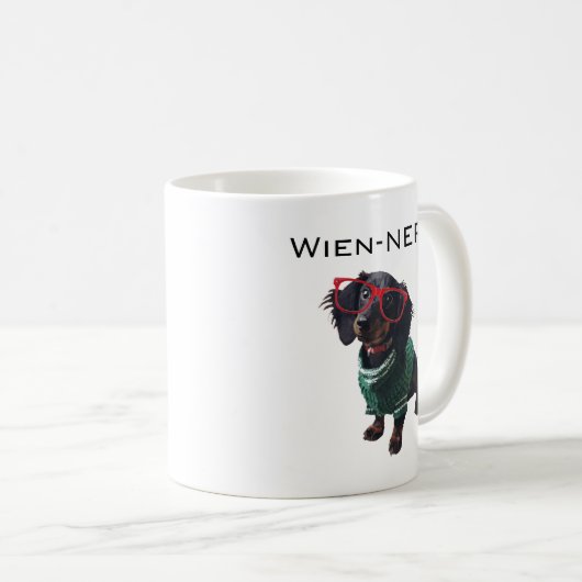 Wien-NERD lustige Dackel"Dackel-Hund" Tasse (VorderseiteRechts)