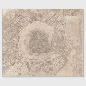 Wien Österreich Antike Karte (1844) Vintage Wein Geschenkpapier (Flach)