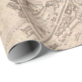 Wien Österreich Antike Karte (1844) Vintage Wein Geschenkpapier (Rolleneckpunkt)