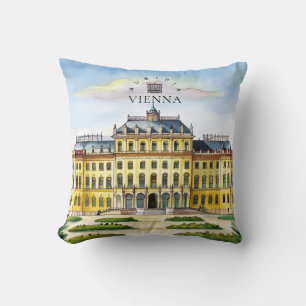 Wien Österreich Aquarell Stadt Reise Erinnerung Kissen