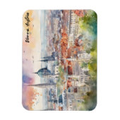Wien Österreich Aquarellmalerei Panoramasicht Magnet (Vertikal)