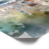 Wien Österreich Aquarellmalerei Panoramasicht Poster (Ecke)