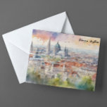 Wien Österreich Aquarellmalerei Panoramasicht Postkarte<br><div class="desc">Karo aus dieser farbenfrohen Wiener Postkarte mit einem Aquarellwerk der österreichischen Hauptstadt mit ihren Sehenswürdigkeiten und Denkmälern. Das Hotel ist sehr zentral gelegen.</div>