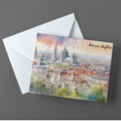 Wien Österreich Aquarellmalerei Panoramasicht Postkarte