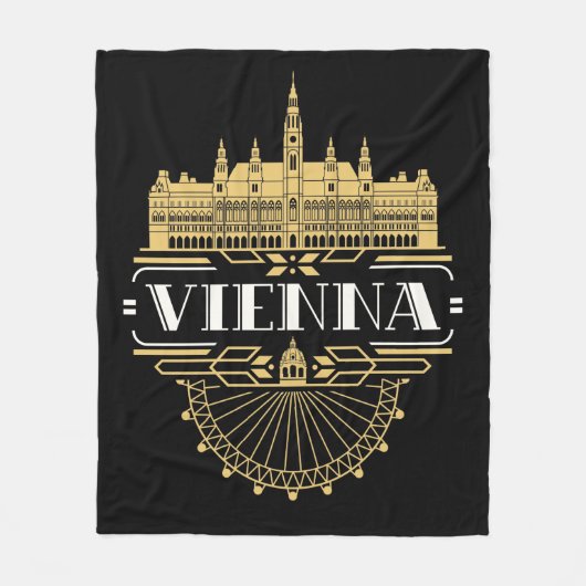 Wien Österreich Art Deco Ästhetische Souvenir Fleecedecke (Vorderseite)