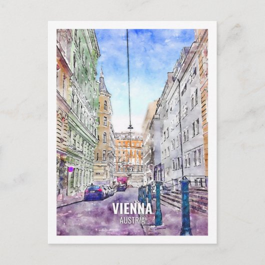 Wien Österreich Berühmter Reiseplatz Wasserfarben Postkarte (Vorderseite)