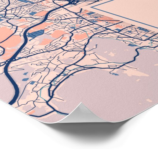 Wien - Österreich - Breezy City Map Poster (Ecke)