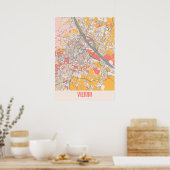 Wien - Österreich Chalk City Map Poster (Küche)