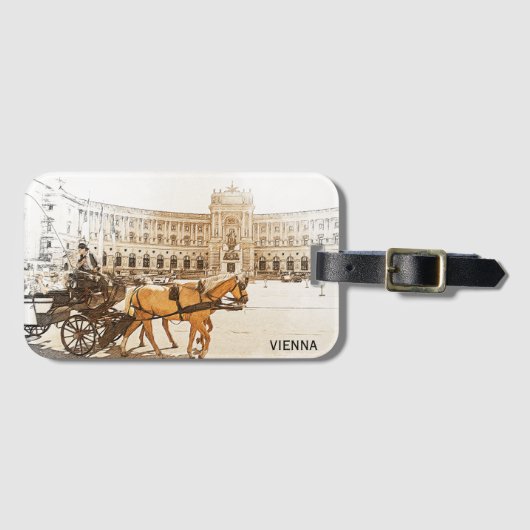 Wien Österreich City Panorama Aussicht Gepäckanhänger (Vorderseite (Horizontal))