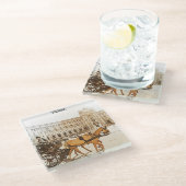 Wien Österreich City Panorama Aussicht Glasuntersetzer (Schrägansicht)