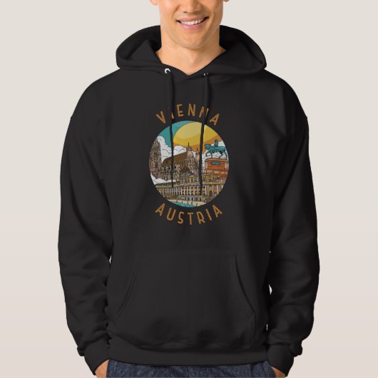 Wien Österreich Distressiver Kreis Hoodie (Vorderseite)