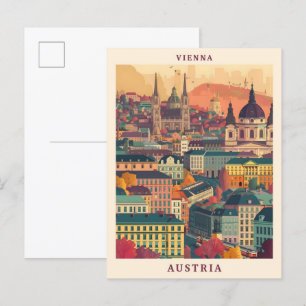Wien Österreich Elegante Kunst Vintage Reise Postkarte