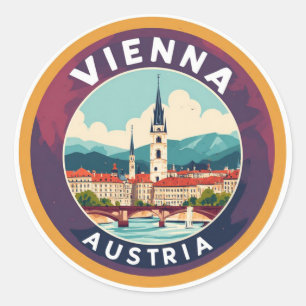 Wien Österreich Europäische Reise Erinnerung Anden Runder Aufkleber