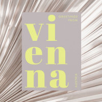 Wien Österreich Gelbe Typografie Postkarte