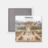 Wien Österreich Historischer Panoramablick Magnet (Vorderseite/Rückseite)