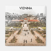 Wien Österreich Historischer Panoramablick Magnet (Vorne)