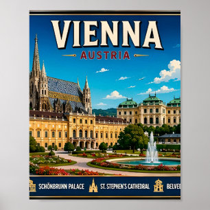 🏛️ Wien Österreich Historisches Reiseandenken Ges Poster