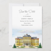 Wien-Österreich-Hochzeit in Urlaubsort Save the Da Date (Vorderseite)