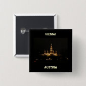 Wien, Österreich in der Nacht Button (Vorne & Hinten)