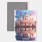 Wien Österreich Karlskirche Kirche Magnet (Vorderseite/Rückseite)
