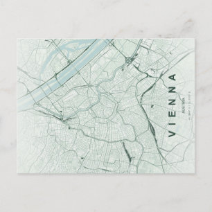Wien Österreich Karte Minimale Postkarte