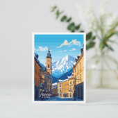 Wien Österreich Kunst Vintage Reise Illustration Postkarte (Stehend Vorderseite)