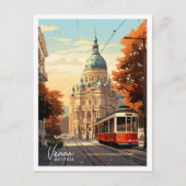 Wien Österreich Kunst Vintage Reise Illustration Postkarte (Vorderseite)