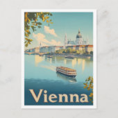 Wien Österreich Kunst Vintage Reise Illustration Postkarte (Vorderseite)