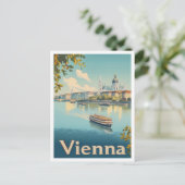 Wien Österreich Kunst Vintage Reise Illustration Postkarte (Stehend Vorderseite)