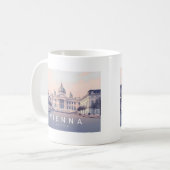 Wien Österreich Pastel Travel Design Kaffeetasse (Vorderseite Links)