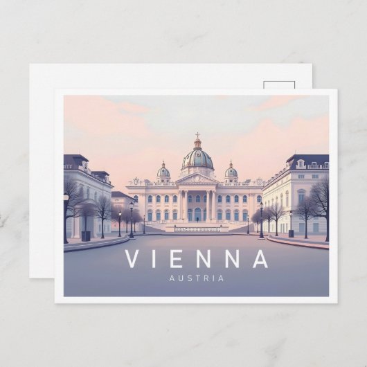 Wien Österreich Pastel Travel Design Postkarte (Vorne/Hinten)