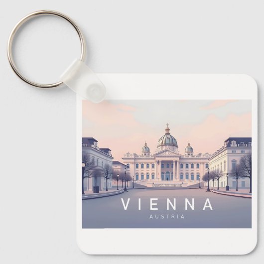 Wien Österreich Pastel Travel Design Schlüsselanhänger (Vorderseite)