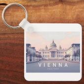 Wien Österreich Pastel Travel Design Schlüsselanhänger (Vorderseite)