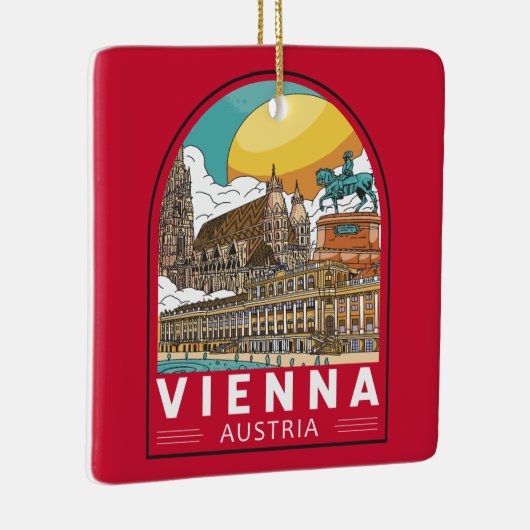 Wien Österreich Reisemarke Keramikornament (Rechts)