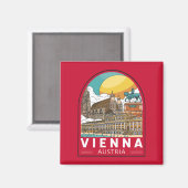 Wien Österreich Reisemarke Magnet (Vorderseite/Rückseite)