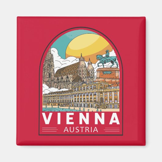 Wien Österreich Reisemarke Magnet (Vorne)