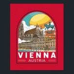 Wien Österreich Reisemarke Poster<br><div class="desc">Wien Retrodesign im Stil eines Emblems. Das künstlerische und intellektuelle Erbe wurde von Einwohnern wie Mozart,  Beethoven und Sigmund Freud geformt.</div>