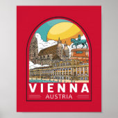 Wien Österreich Reisemarke Poster (Vorne)