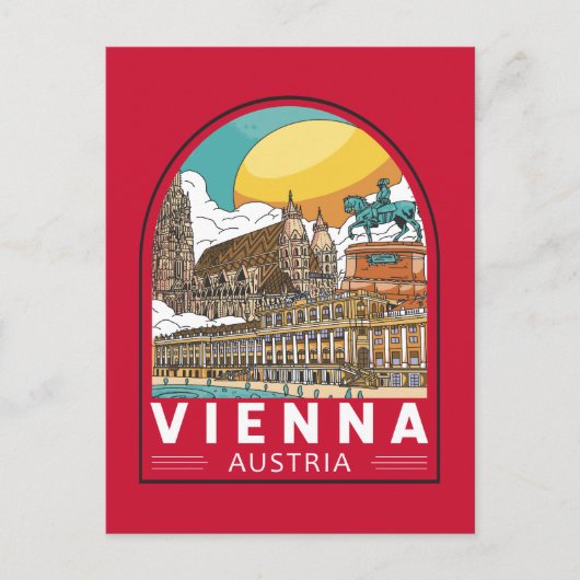 Wien Österreich Reisemarke Postkarte (Vorderseite)