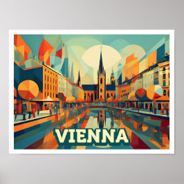Wien Österreich Reisen künstlerisch farbenfroh Poster