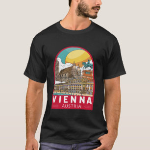 Wien Österreich Reisen Retro Emblem Vintag T-Shirt