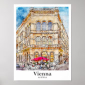 Wien Österreich Reisen Wasserfarbenhandzeichnung Poster (Vorne)