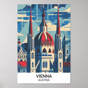 Wien Österreich Retro Artwork Travel Poster