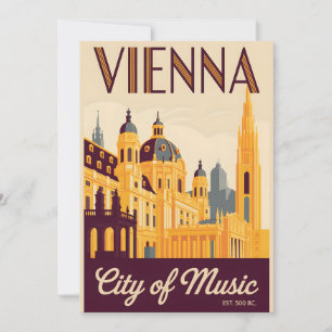 Wien Österreich Retro-Skyline Stadtansicht Reise Feiertagskarte