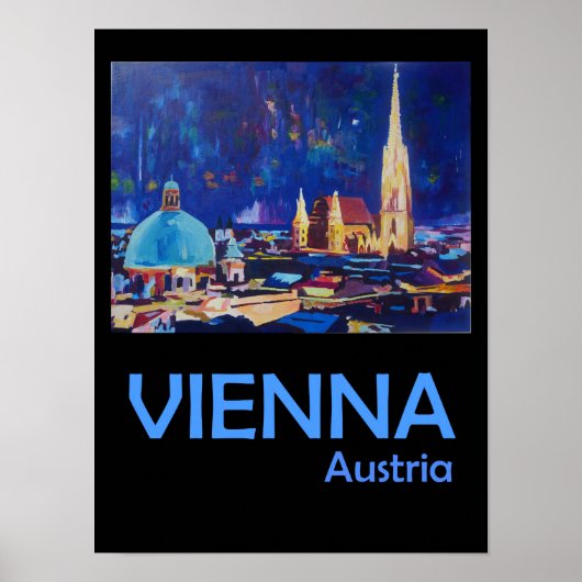 Wien Österreich Retro Travel Poster (Vorne)