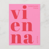 Wien Österreich Rosa Typografie Postkarte (Vorderseite)