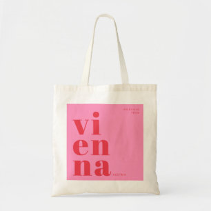 Wien Österreich rote pinke Typografie Tragetasche
