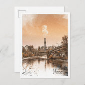 Wien Österreich Schöne Farbskizze Landschaft Postkarte (Vorne/Hinten)