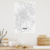 Wien, Österreich (schwarz auf weiß) Poster (Küche)